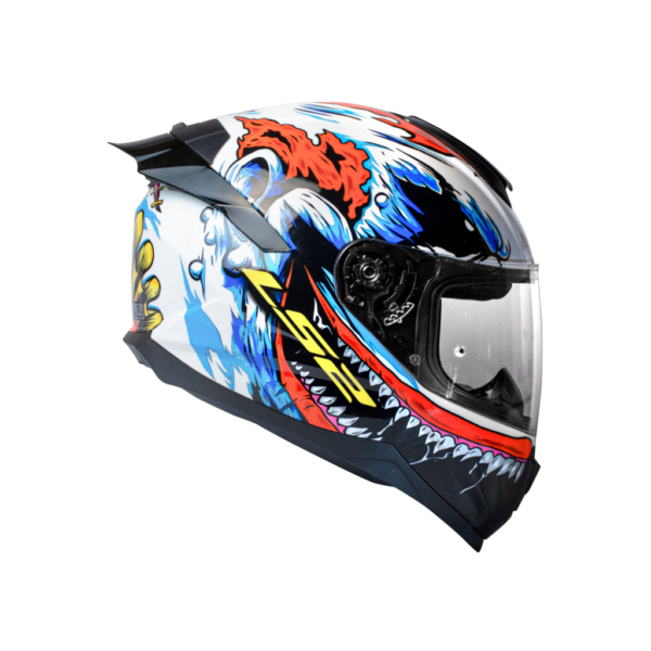 flash motorcycle helmet LS2 FF352 Flash White Red Monster – Bachoo Motor & Cycle Company