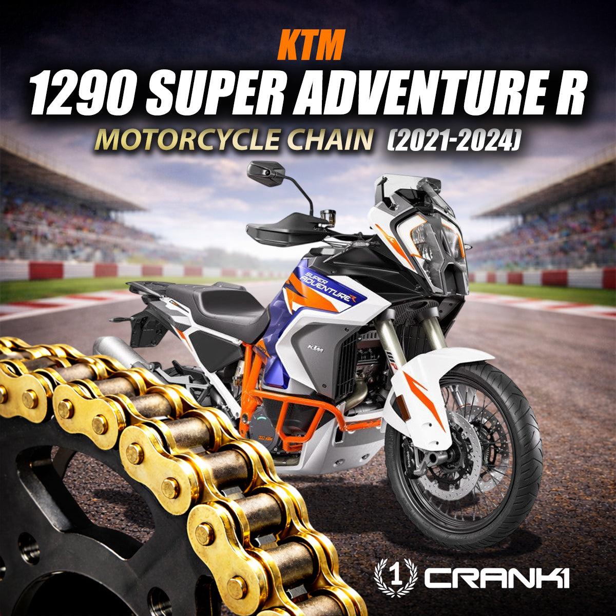 Chain For KTM 1290 Super Adventure R (2021-2024) - 525 Pitch x 118 Links Gold (ZVMX) - CRANK1