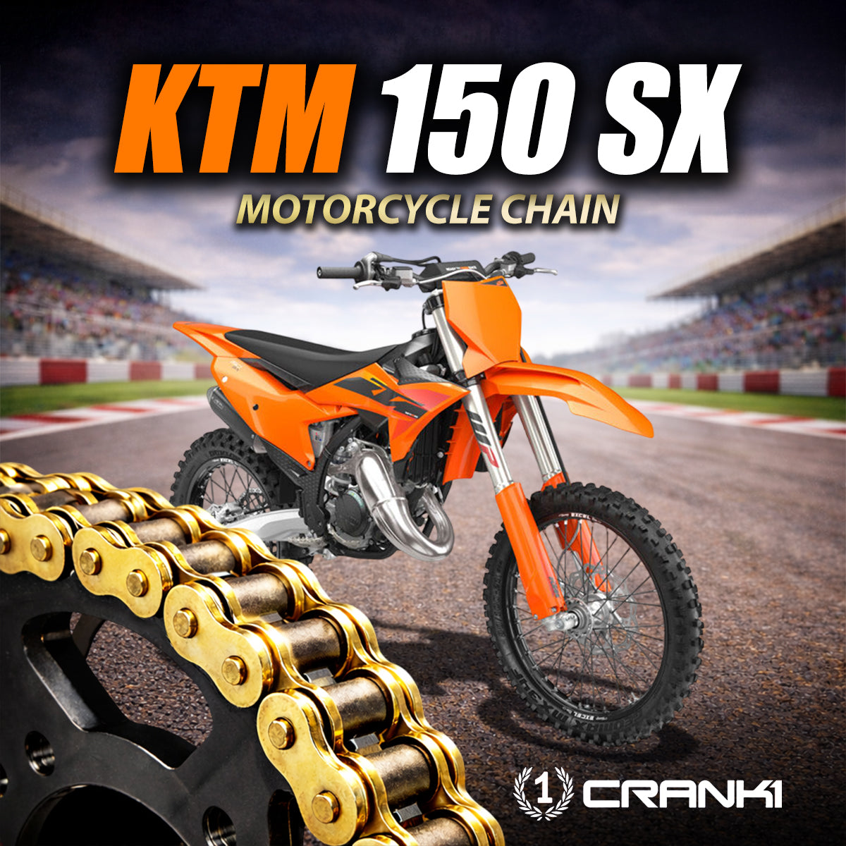 Chain For KTM 150 SX - 520 Pitch x 120 Links Gold (ZVMX) - CRANK1