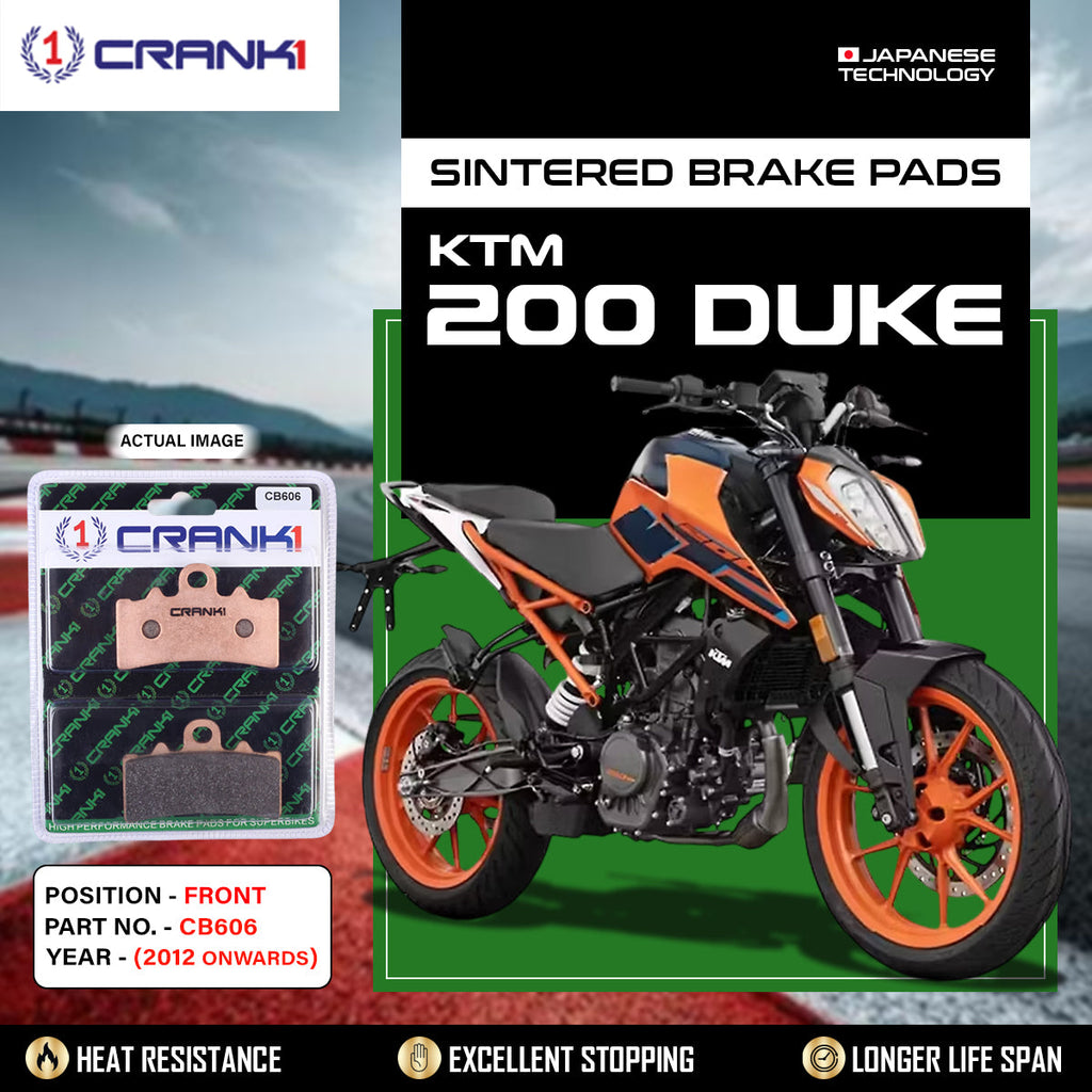 Sintered Brake Pads For KTM 200 Duke (2012 Onwards) - Front - CB606 - 1 Set - CRANK1