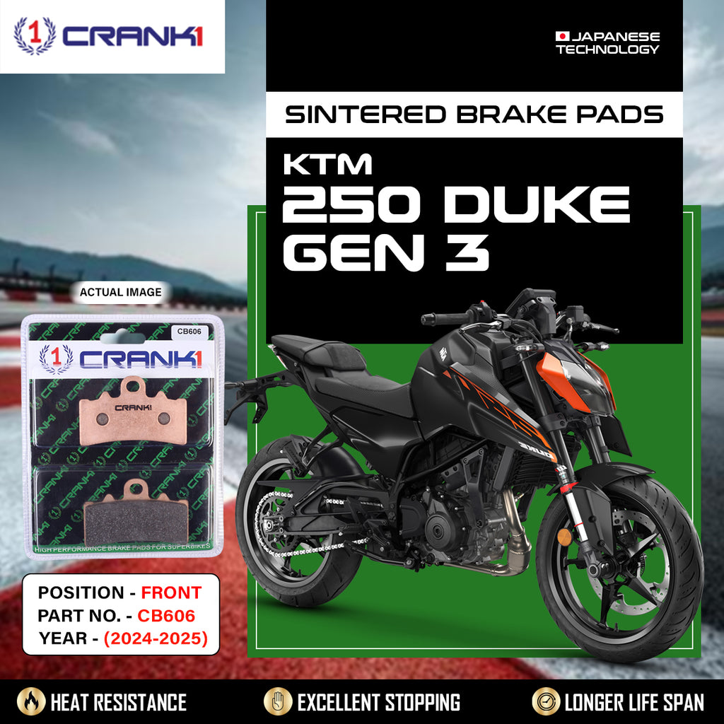 Sintered Brake Pads For KTM 250 Duke GEN3 (2024-2025) - Front - CB606 - 1 Set - CRANK1