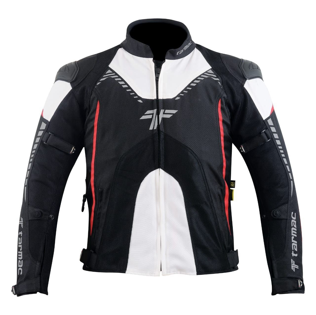 Tarmac Corsa Black/White/Red Riding Jacket with SAFE TECH protectors