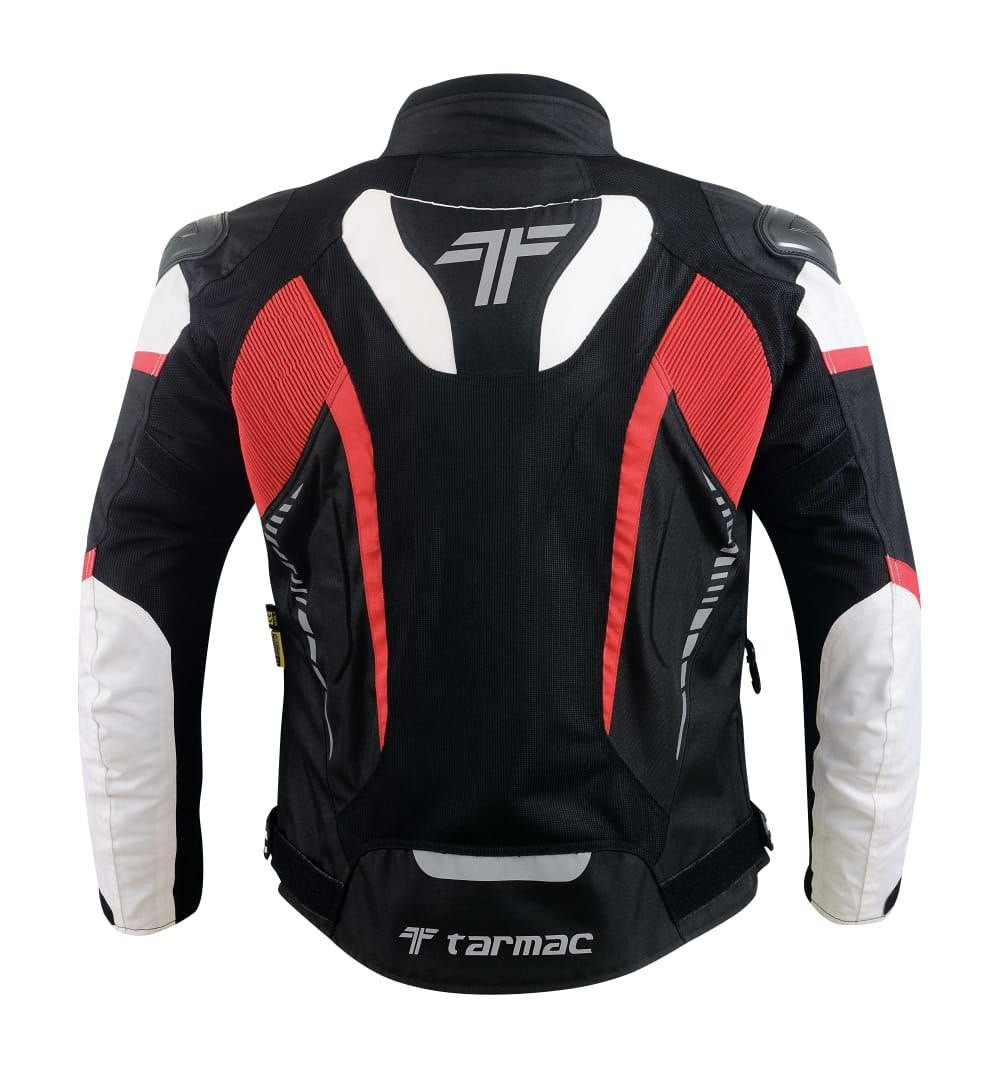 Tarmac Corsa Black/White/Red Riding Jacket with SAFE TECH protectors