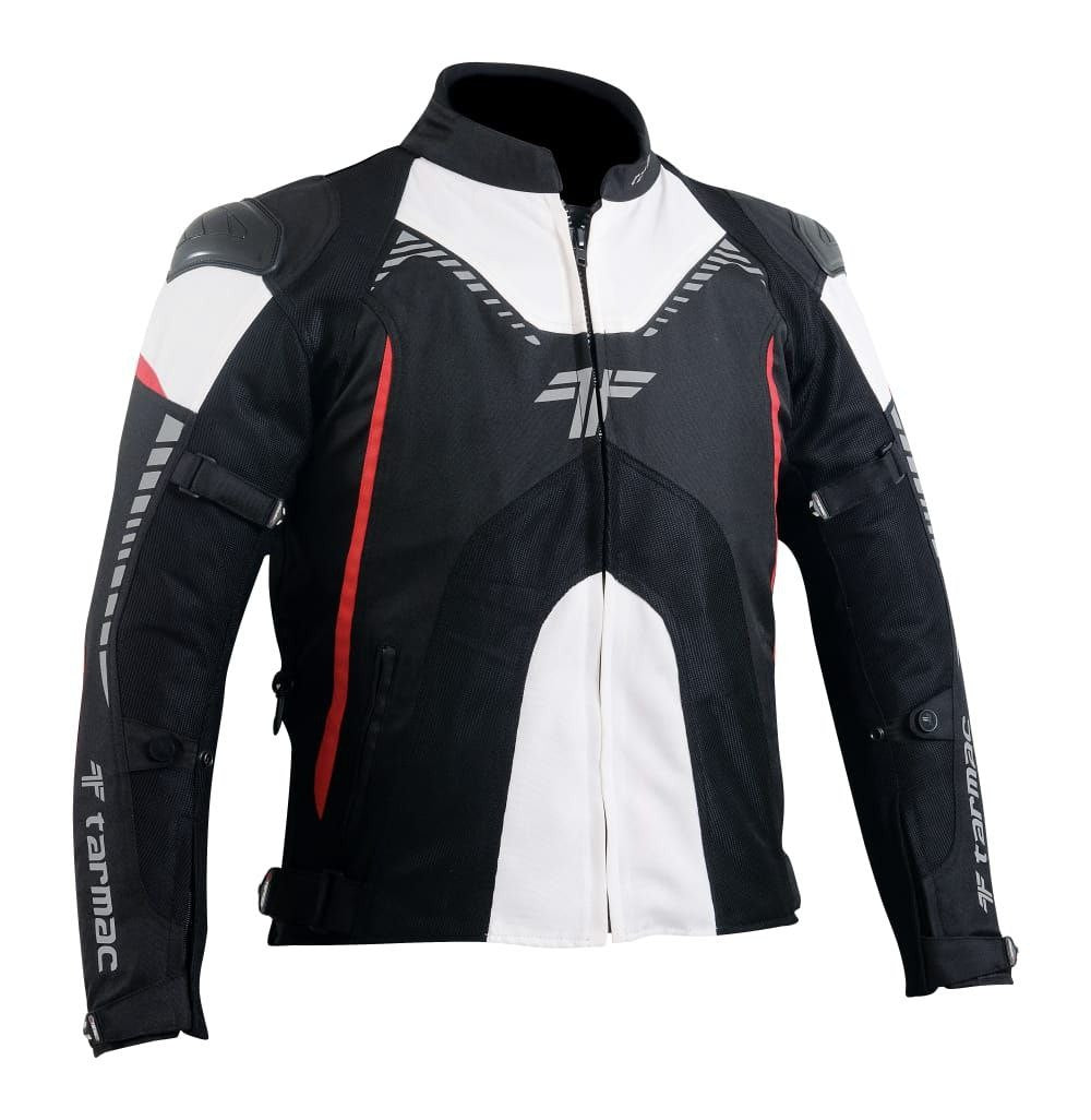 Tarmac Corsa Black/White/Red Riding Jacket with SAFE TECH protectors