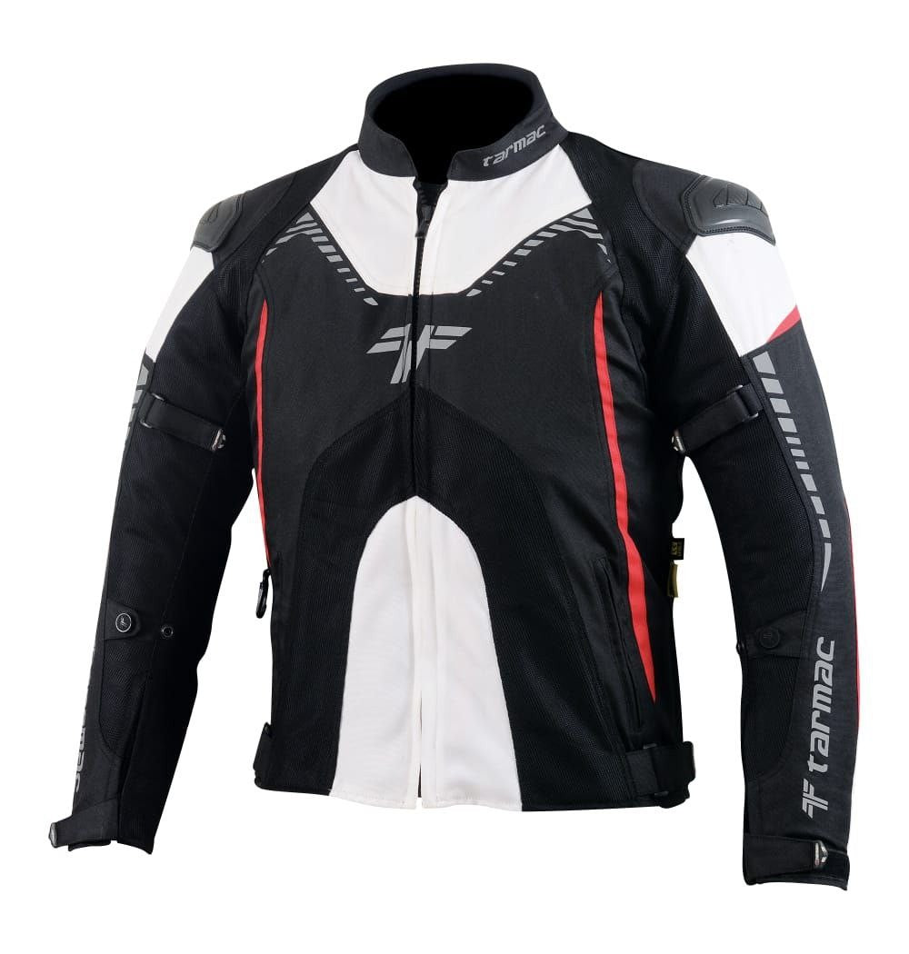 Tarmac Corsa Black/White/Red Riding Jacket with SAFE TECH protectors