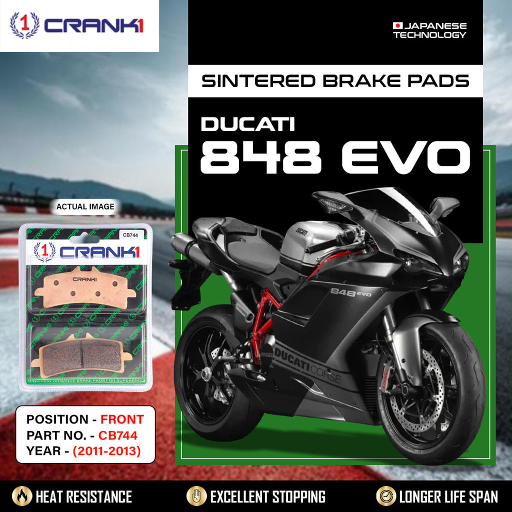 Sintered Brake Pads For Ducati 848 EVO (2011-2013) - Front - CB744 - 2 Sets - CRANK1