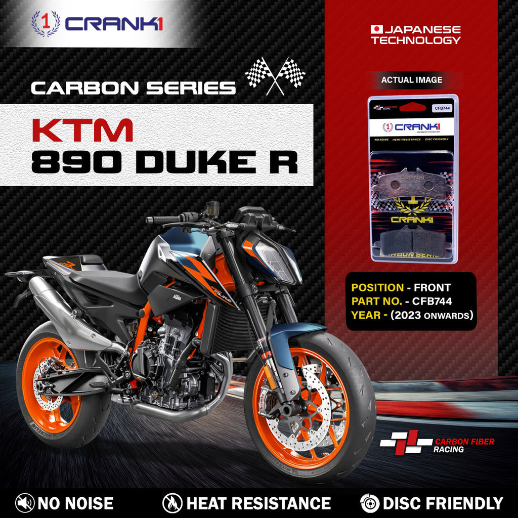 Carbon Brake Pads For KTM 890 Duke R (2023 Onwards) - Front - CFB744 - 2 Sets - CRANK1