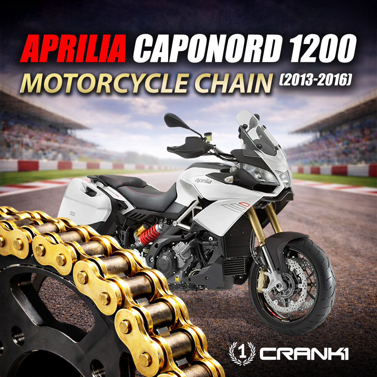 Chain For Aprilia Caponord 1200 (2013-2016) - 525 Pitch x 112 Links Gold (ZVMX) - CRANK1