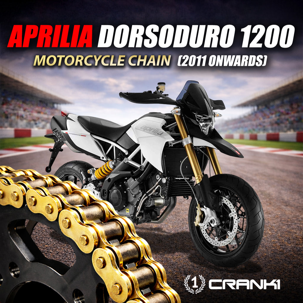 Chain For Aprilia Dorsoduro 1200 (2011 Onwards) - 525 Pitch x 108 Links Gold (ZVMX) - CRANK1