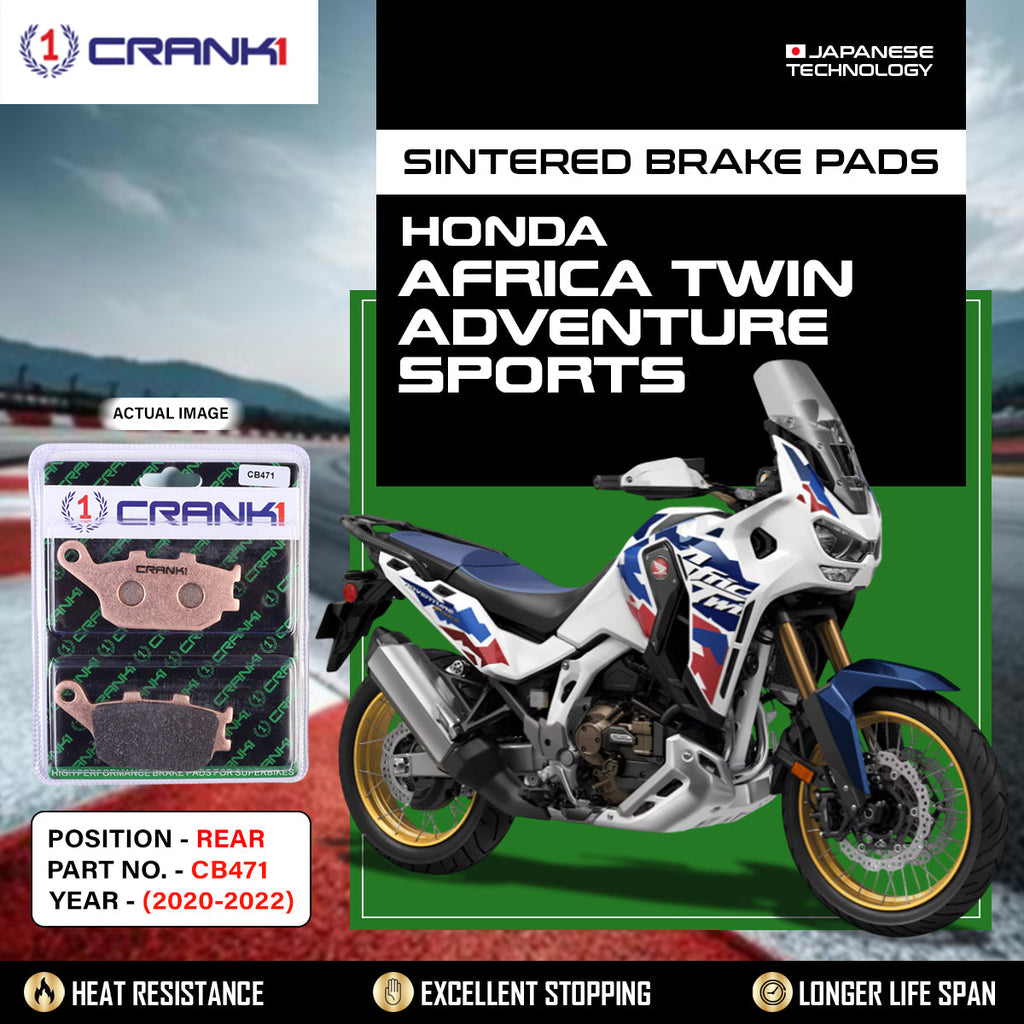 Sintered Brake Pads For Honda Africa Twin Adventure Sports (2020-2022) - Rear - CB471 - 1 Set - CRANK1