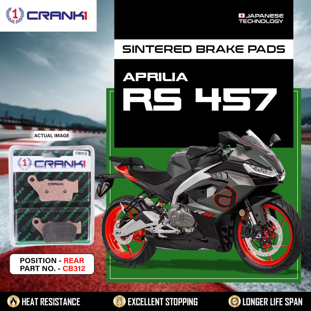 Sintered Brake Pads For Aprilia RS 457 - Rear - CB312 - 1 Set - CRANK1