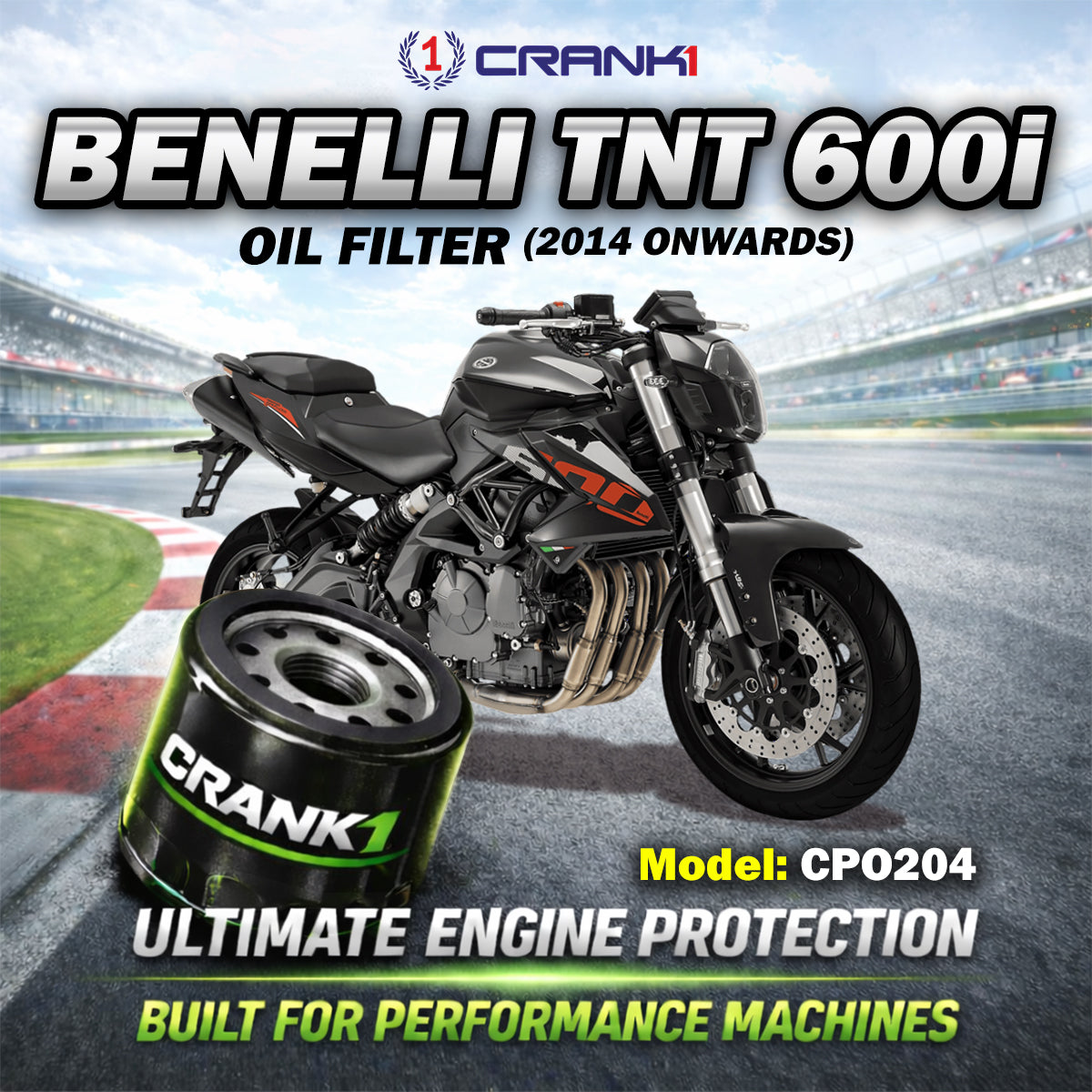 Oil Filter For Benelli TNT 600i (2014 Onwards) - CPO204 - CRANK1