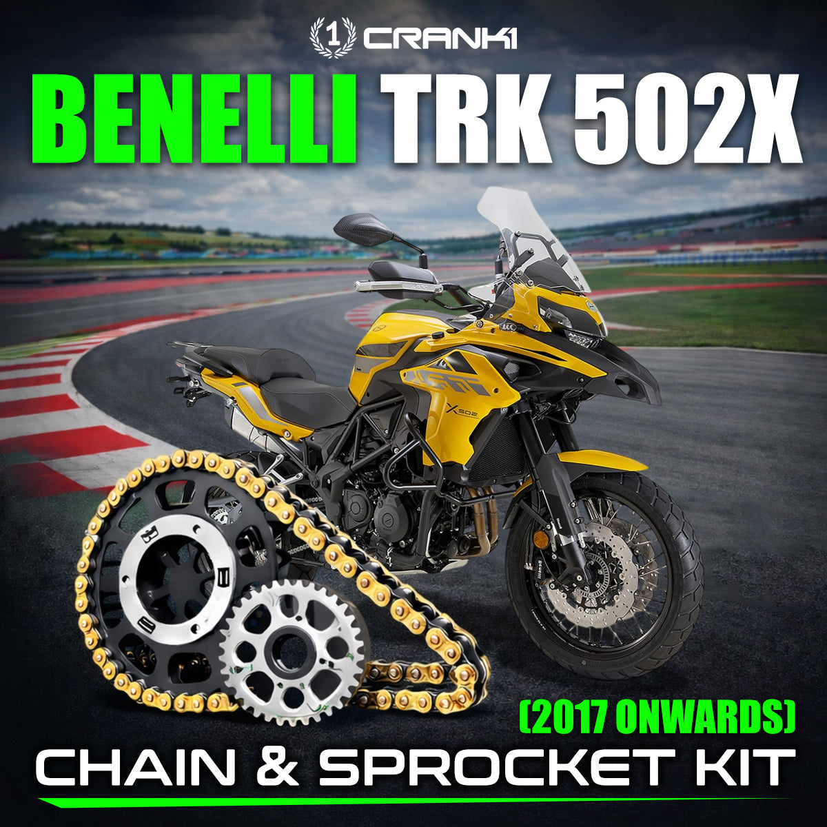 Chain And Sprocket Kit For Benelli TRK 502X (2017 Onwards) - CRANK1