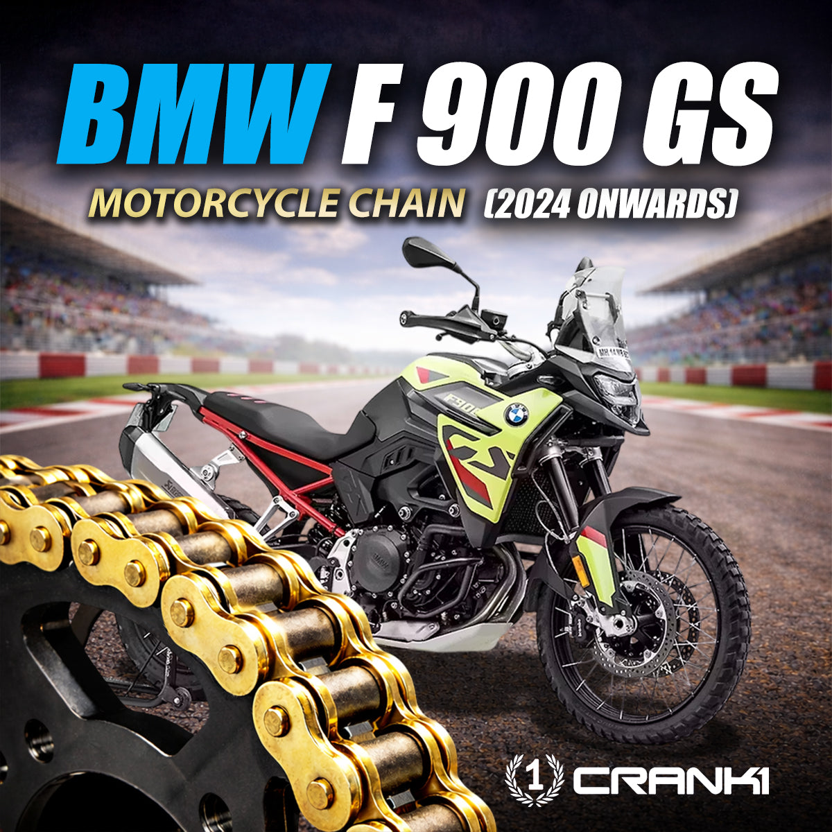 Chain For BMW F 900 GS (2024 Onwards) - 525 Pitch x 122 Links Gold (ZVMX) - CRANK1