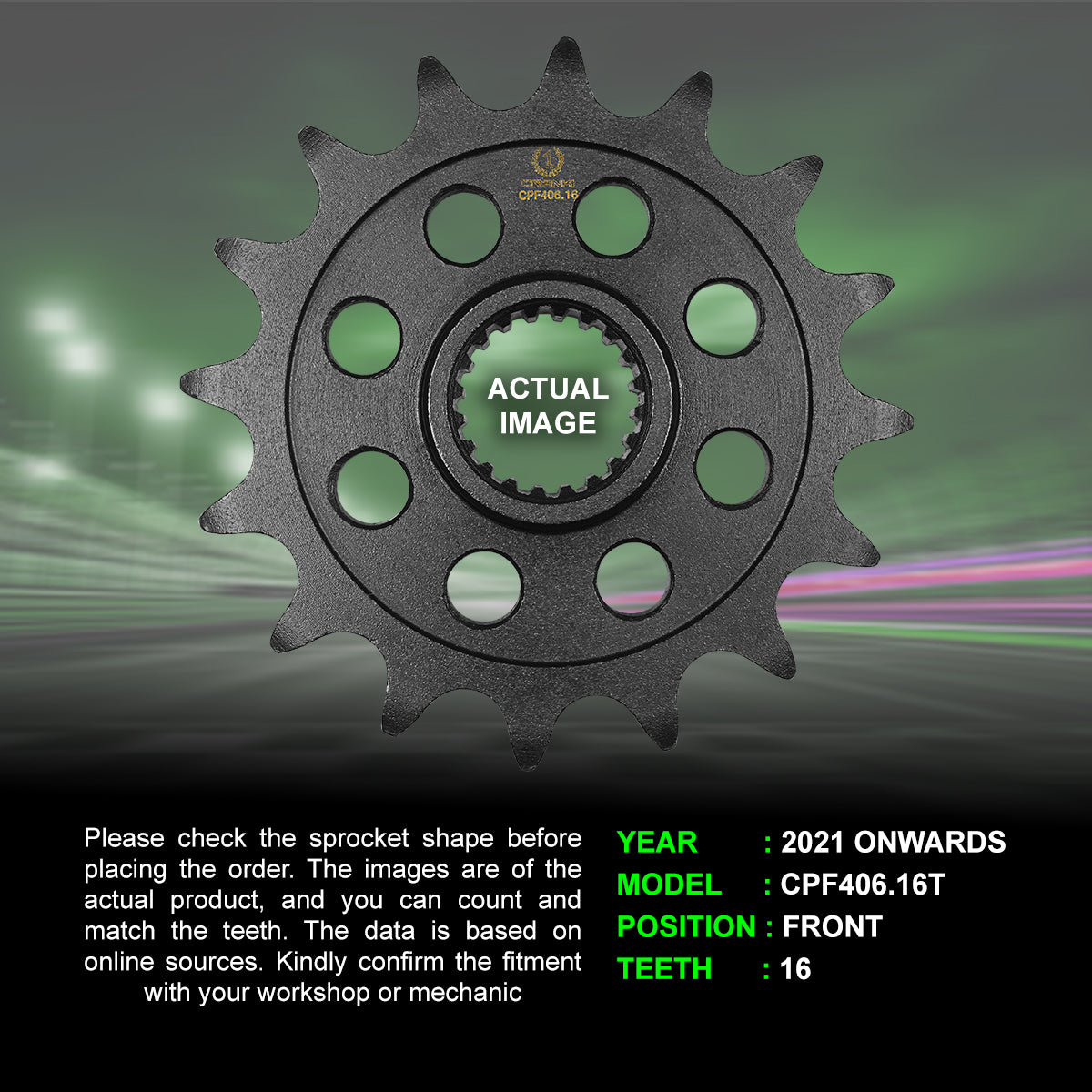 Sprocket For BMW G 310 GS (2021 Onwards) - Front - CPF406.16T - CRANK1