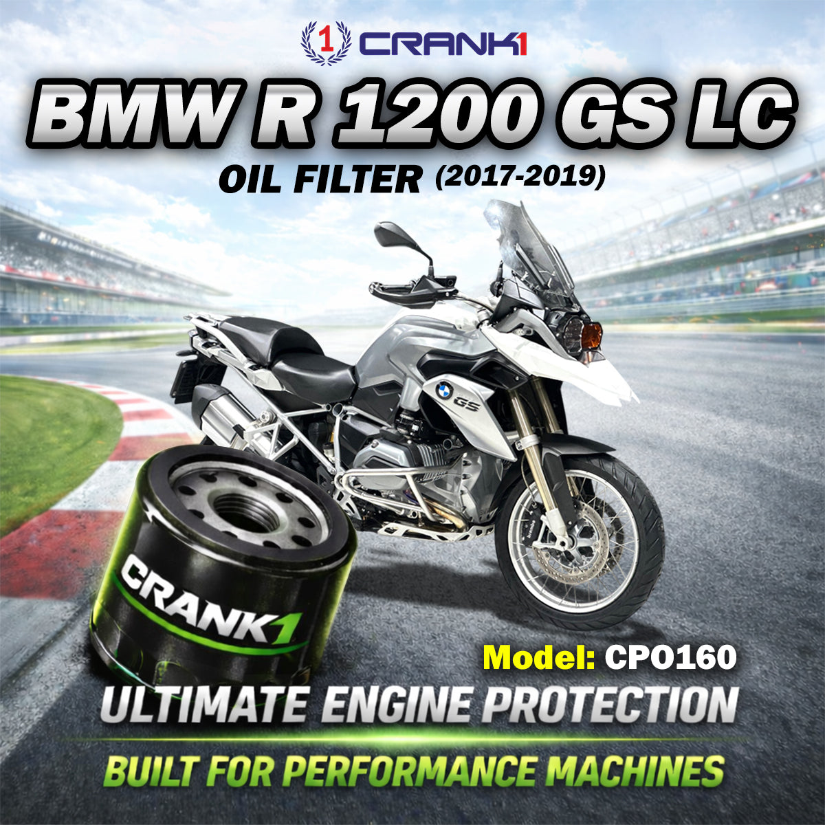 Oil Filter For BMW R 1200 GS LC (2017-2019) - CPO160 - CRANK1