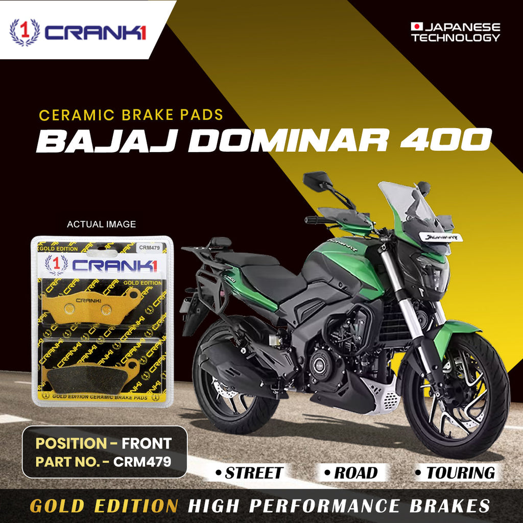 Ceramic Brake Pads For Bajaj Dominar 400 - Front - CRM479 - 1 Set - CRANK1