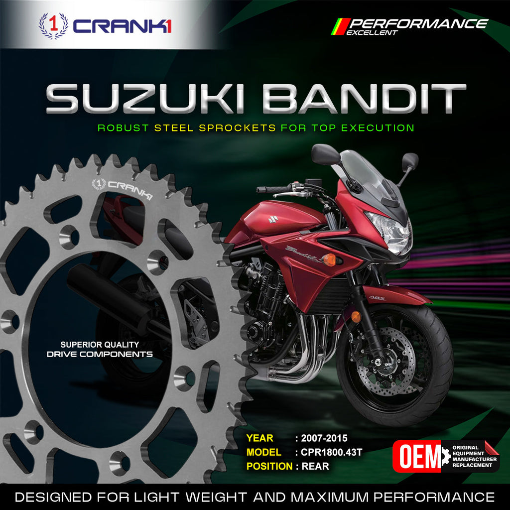 Sprocket For Suzuki Bandit (2007-2015) - Rear - CPR1800.43T - CRANK1
