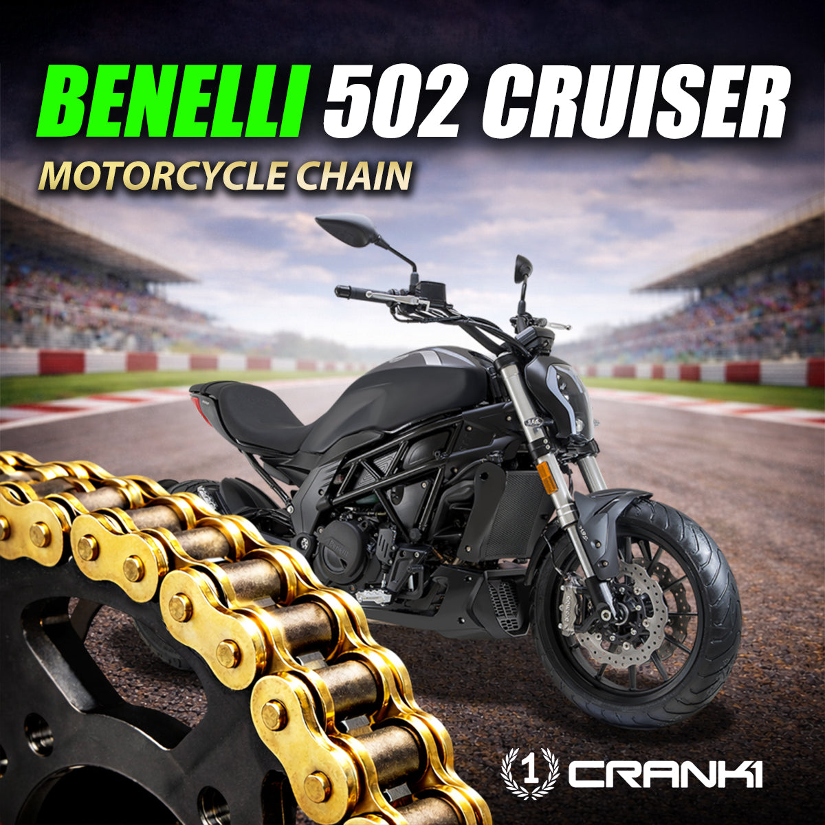 Chain For Benelli 502 Cruiser - 525 Pitch x 116 Links Gold (ZVMX) - CRANK1