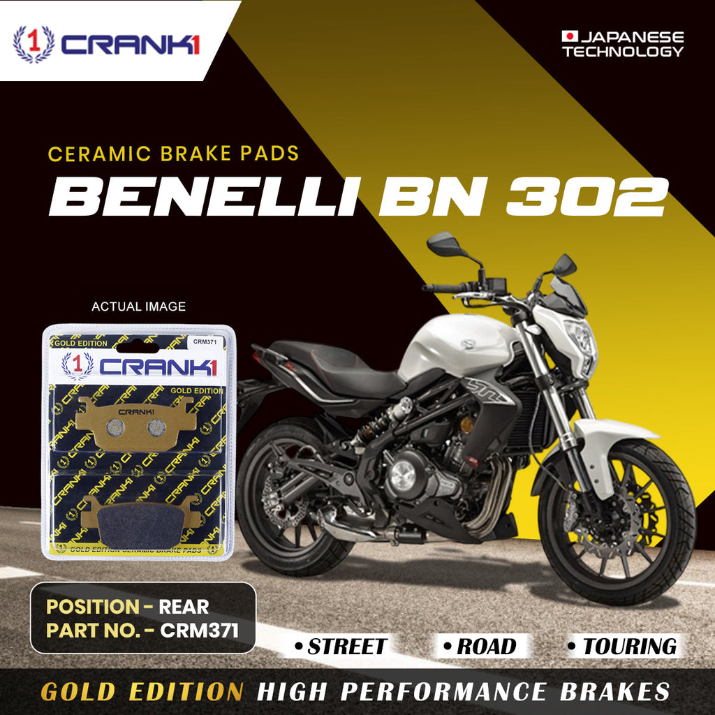 Ceramic Brake Pads For Benelli BN 302 - Rear - CRM371 - 1 Set - CRANK1