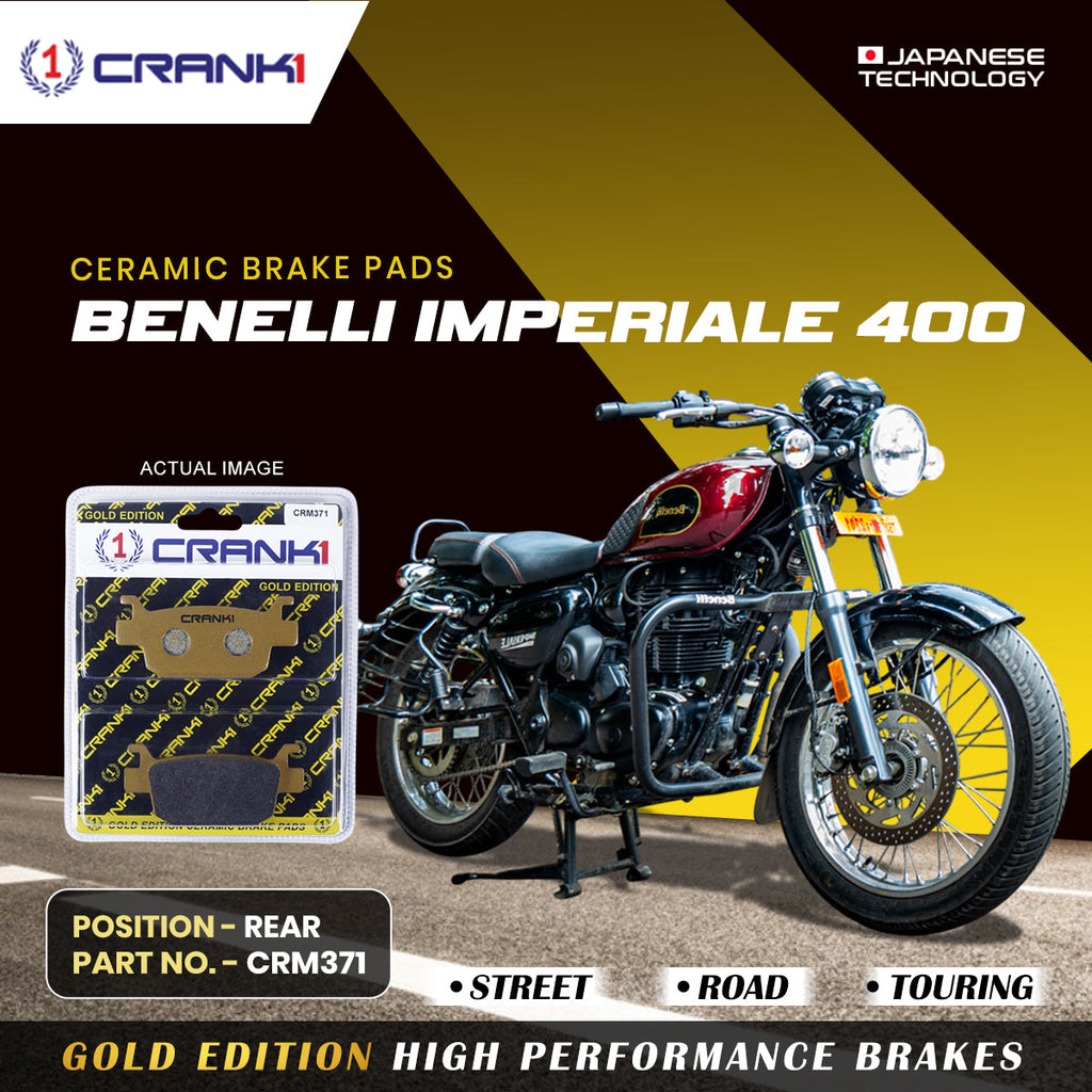 Ceramic Brake Pads For Benelli Imperiale 400 - Rear - CRM371 - 1 Set - CRANK1