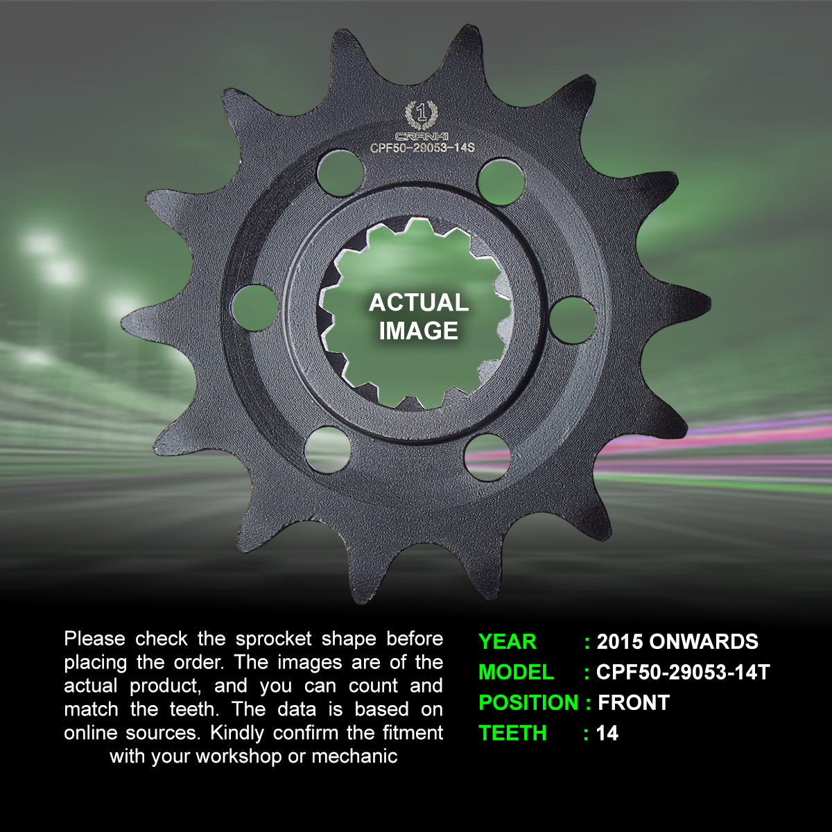 Chain And Sprocket Kit For Benelli TNT 300 (2015 Onwards) - CRANK1