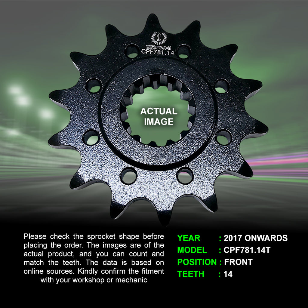 Sprocket For Benelli TRK 502 (2017 Onwards) - Front - CPF781.14T - CRANK1