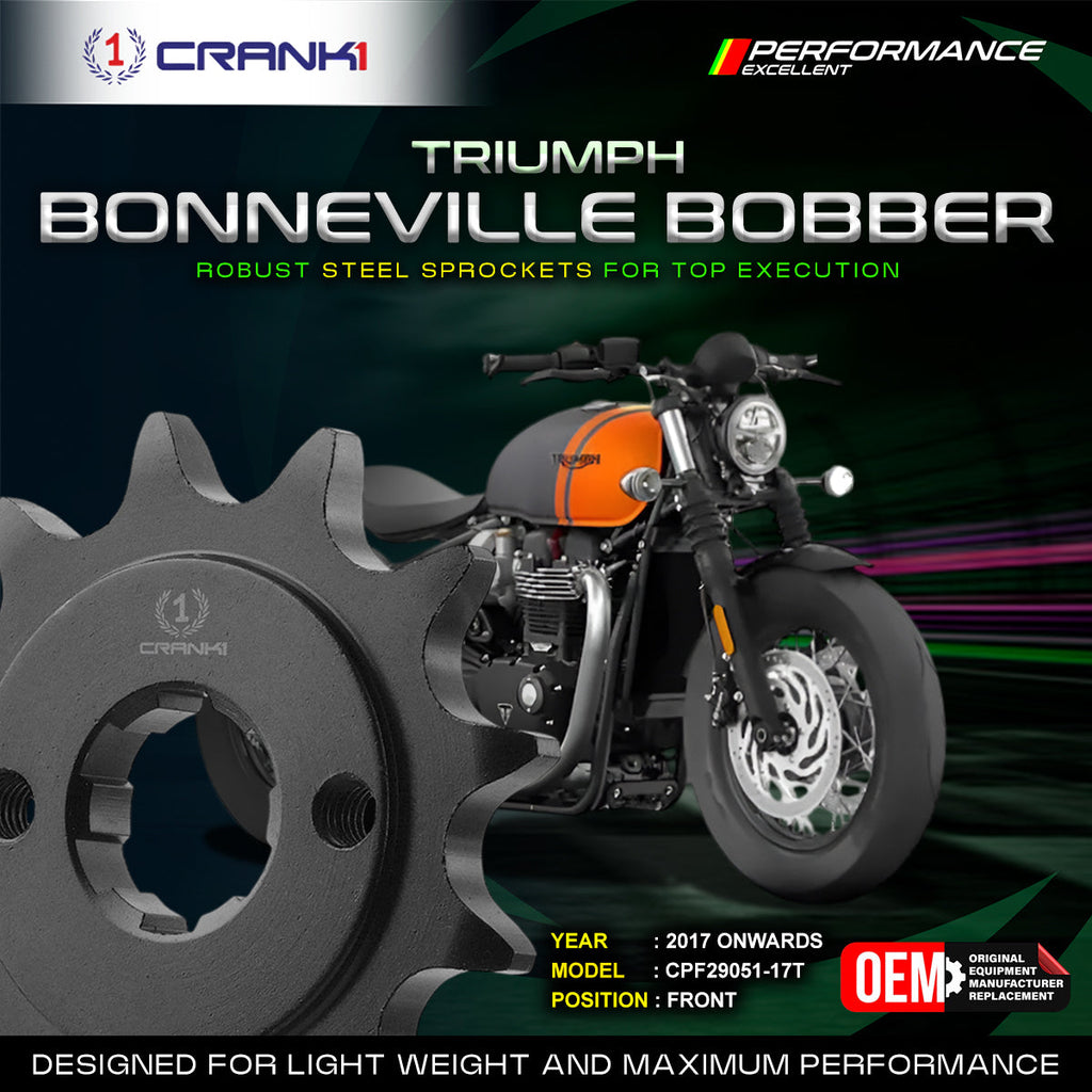 Sprocket For Triumph Bonneville Bobber (2017 Onwards) - Front - CPF29051-17T - CRANK1