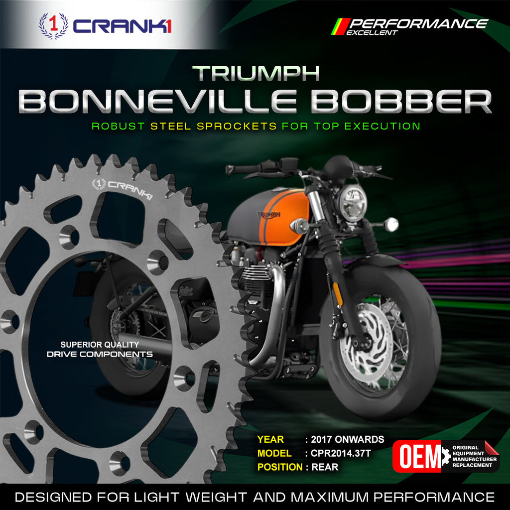 Sprocket For Triumph Bonneville Bobber (2017 Onwards) - Rear - CPR2014.37T - CRANK1