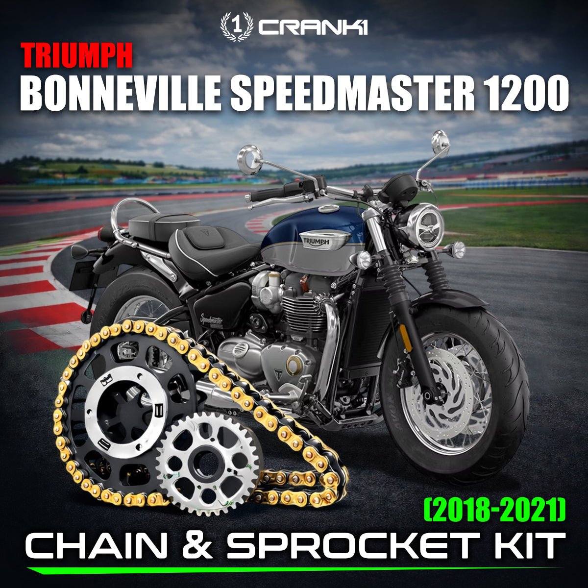 Chain And Sprocket Kit For Triumph Bonneville Speedmaster 1200 (2018-2021) - CRANK1