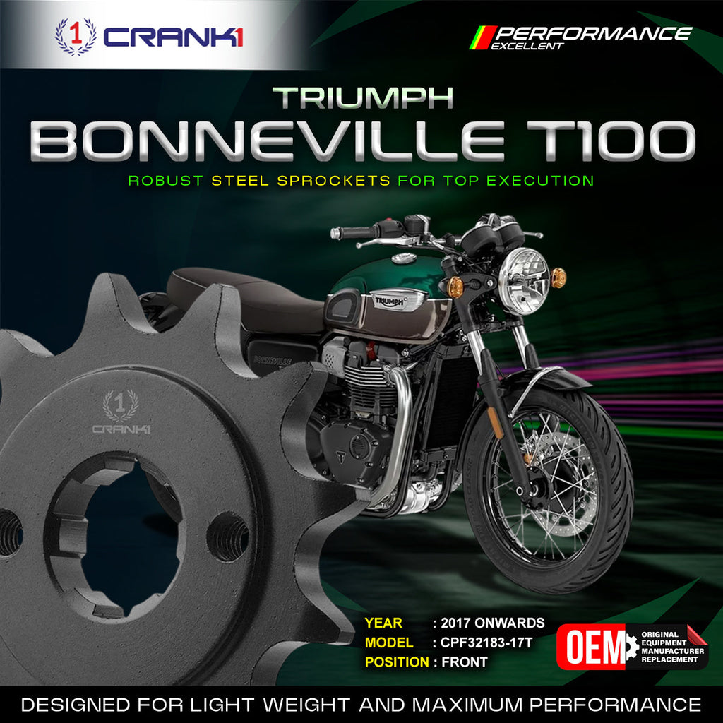 Sprocket For Triumph Bonneville T100 (2017 Onwards) - Front - CPF32183-17T - CRANK1