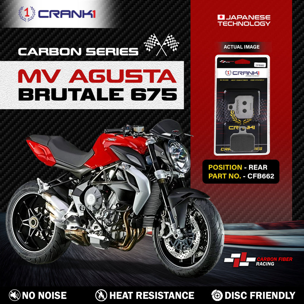 Carbon Brake Pads For MV Agusta Brutale 675 - Rear - CFB662 - 1 Set - CRANK1