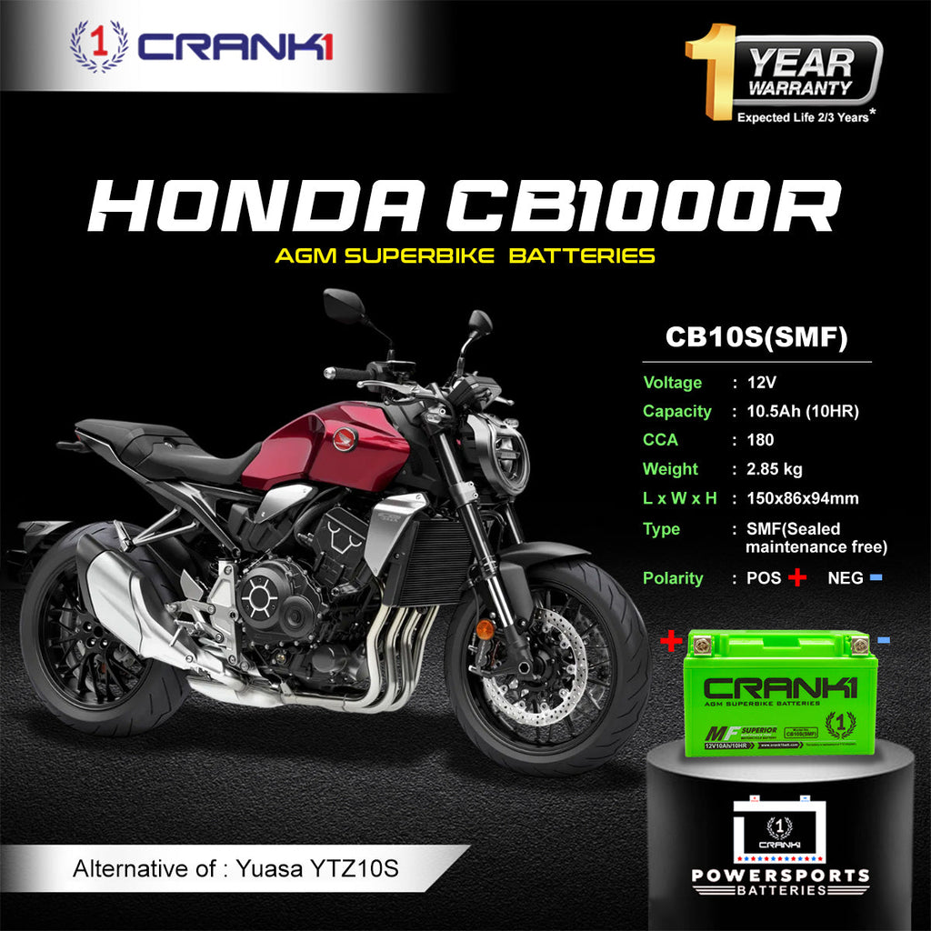 Battery For Honda CB1000R (2009-2025) - CB10S - Factory Activated - CRANK1
