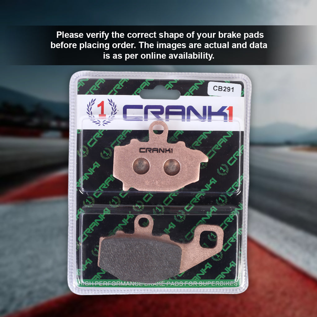 Sintered Brake Pads For Kawasaki ER-6n (2012-2016) - Rear - CB291 - 1 Set - CRANK1