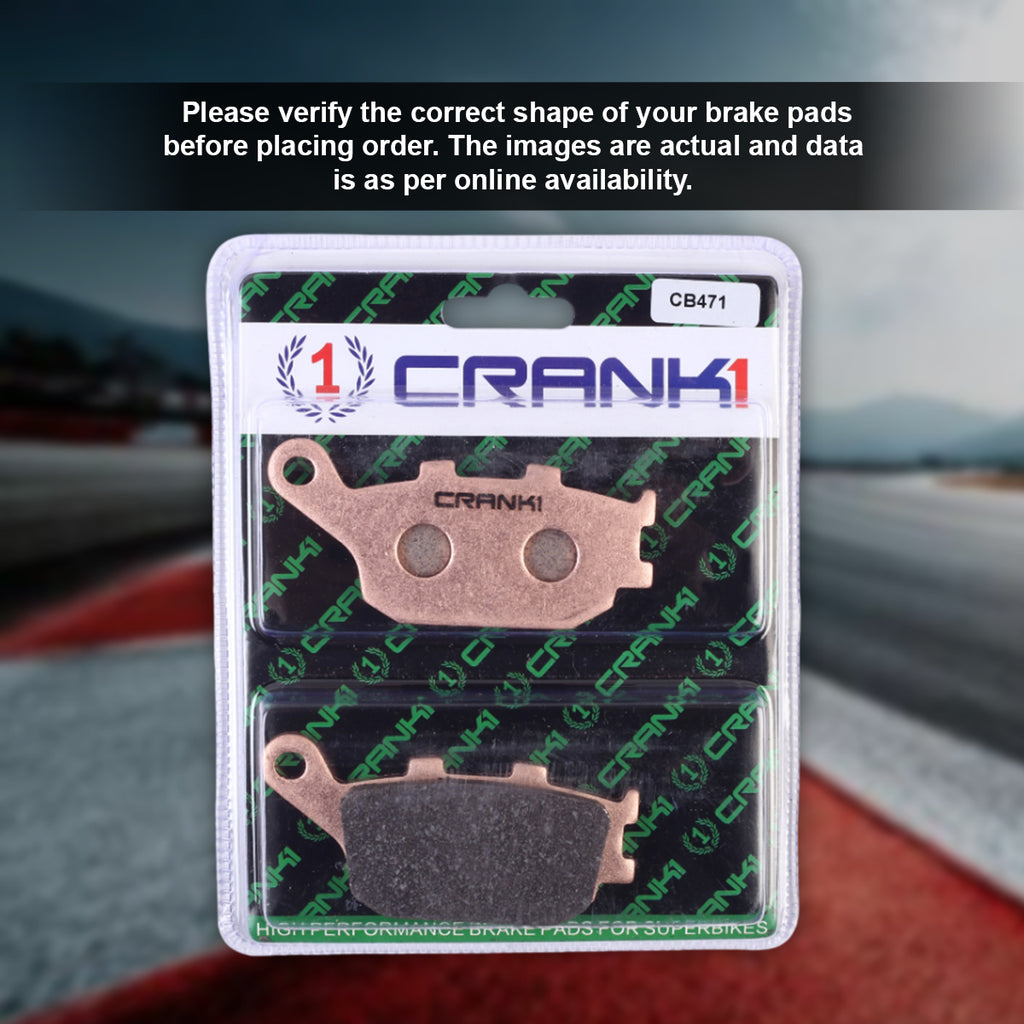 Sintered Brake Pads For Kawasaki Versys 650 (2013-2021) - Rear - CB471 - 1 Set - CRANK1