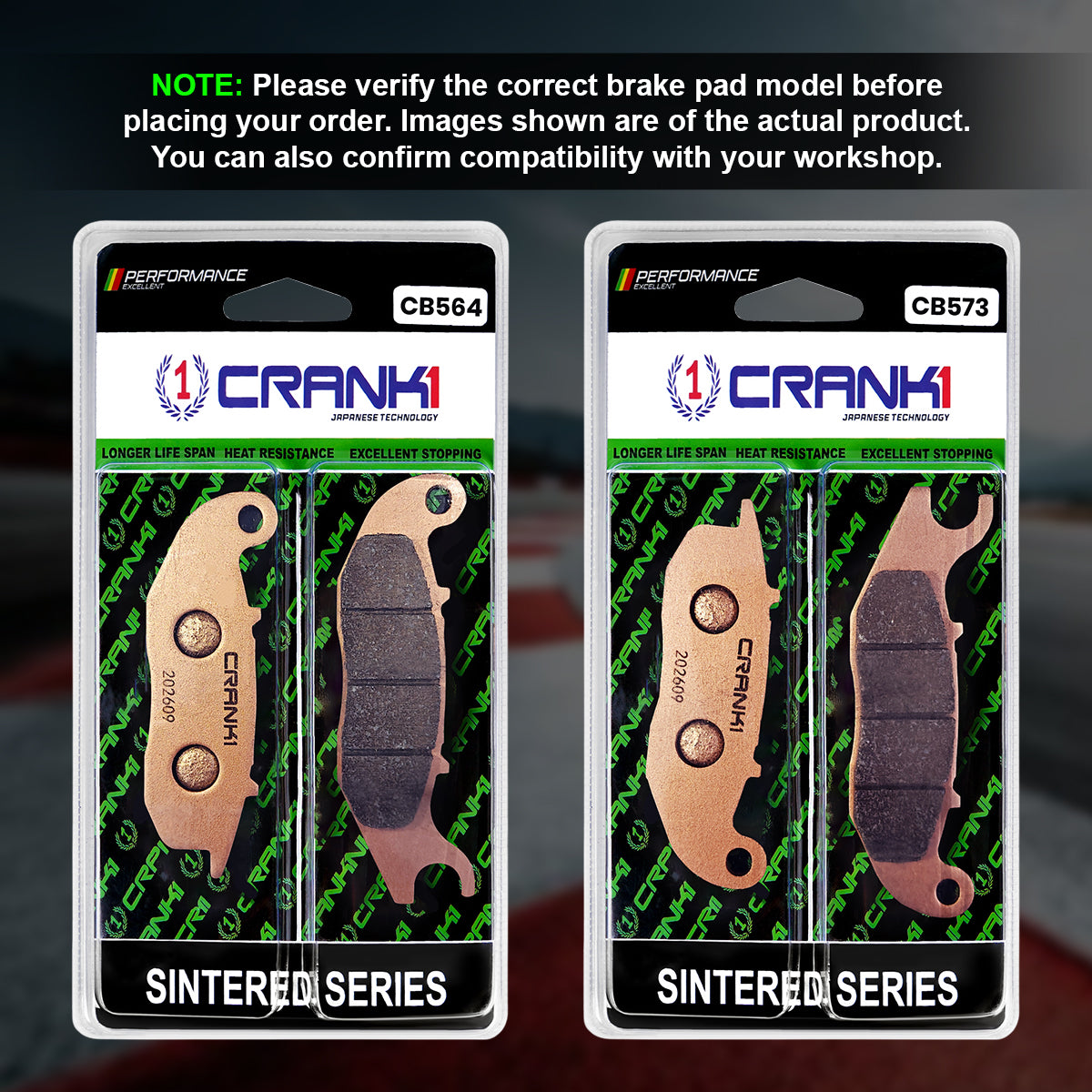 Sintered Brake Pads For Honda XL750 Transalp (2023 Onwards) - Front - CB573 + CB564 - 2 Sets - CRANK1