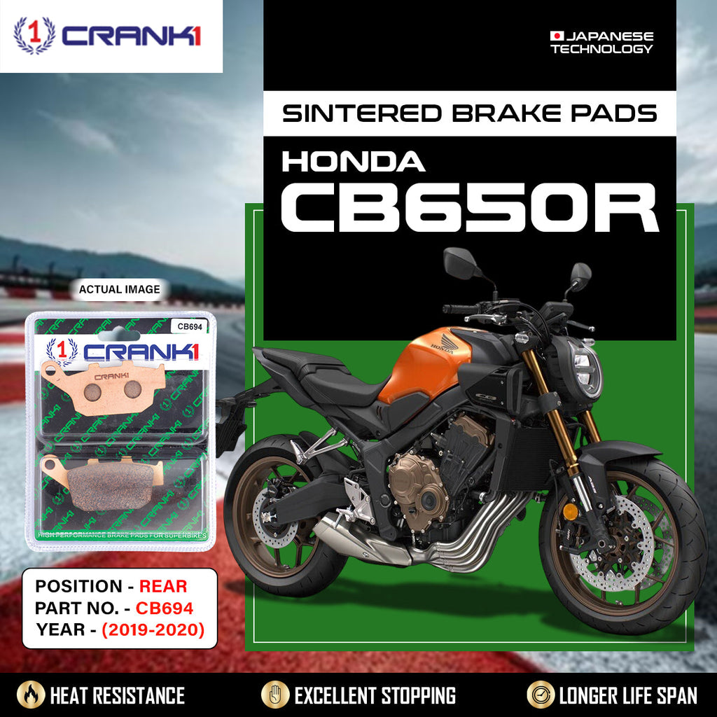 Sintered Brake Pads For Honda CB650R  (2019-2020) - Rear - CB694 - 1 Set - CRANK1