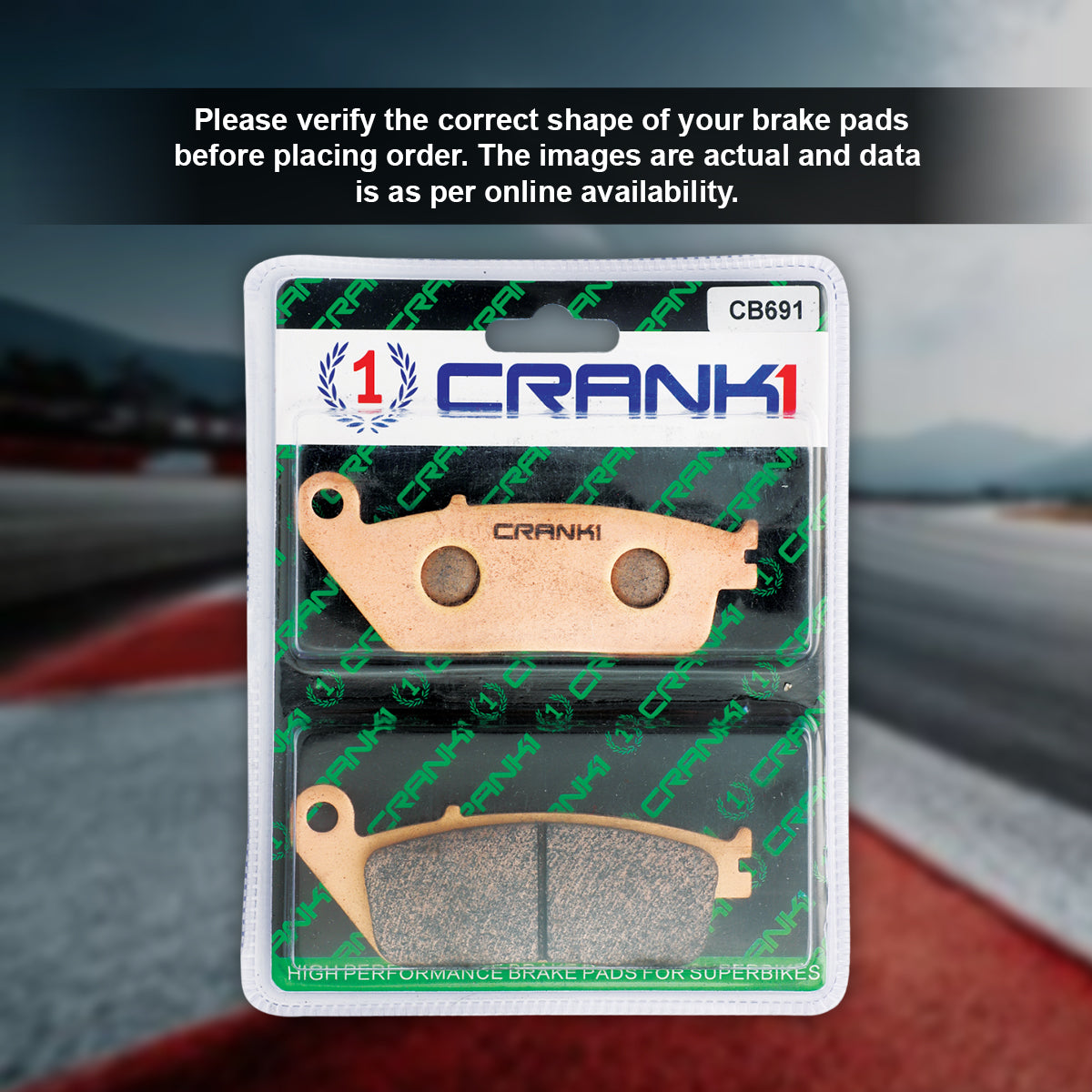 Sintered Brake Pads For Honda NX500 (2023 Onwards) - Front - CB691 - 1 Set - CRANK1