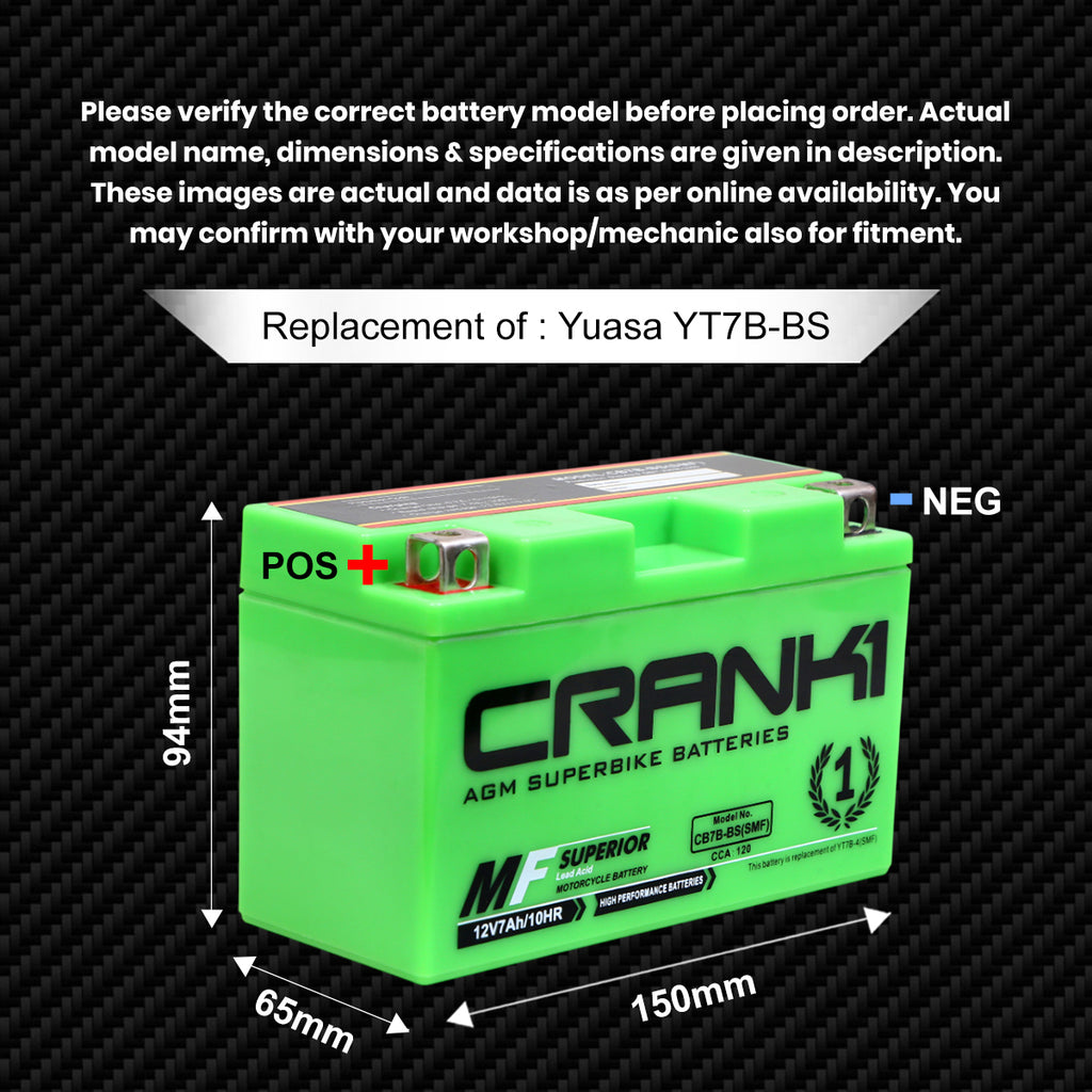 Battery For Ducati Panigale, 1299 S (2015-2025) - CB7B-BS - Factory Activated - CRANK1