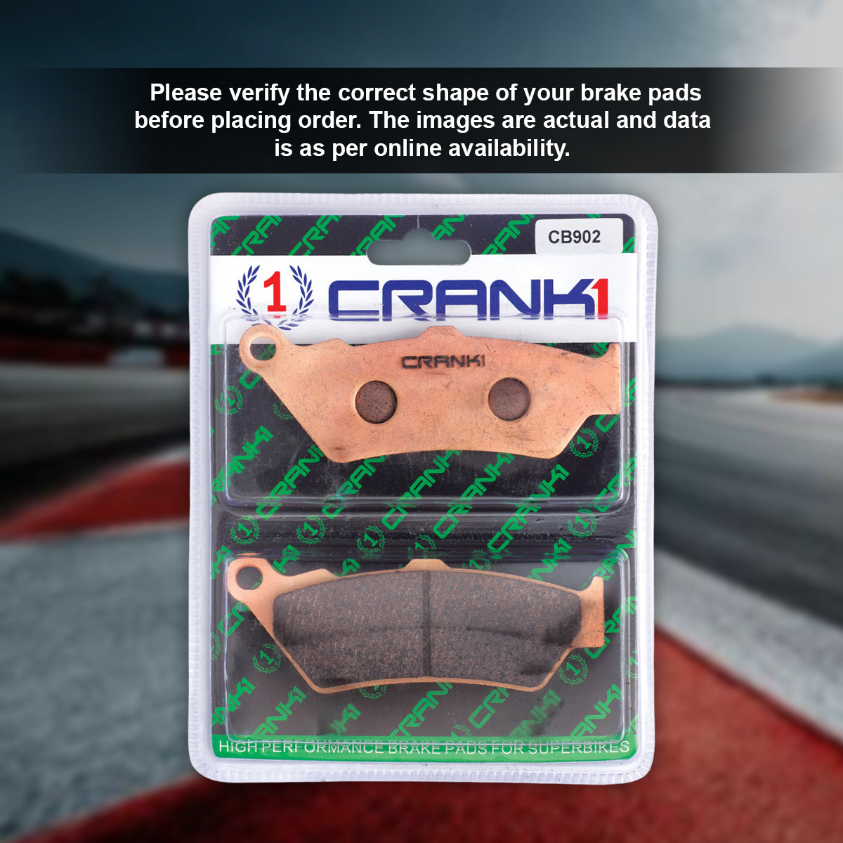 Sintered Brake Pads For Royal Enfield Guerrilla 450 (2024 Onwards) - Front - CB902 - 1 Set - CRANK1