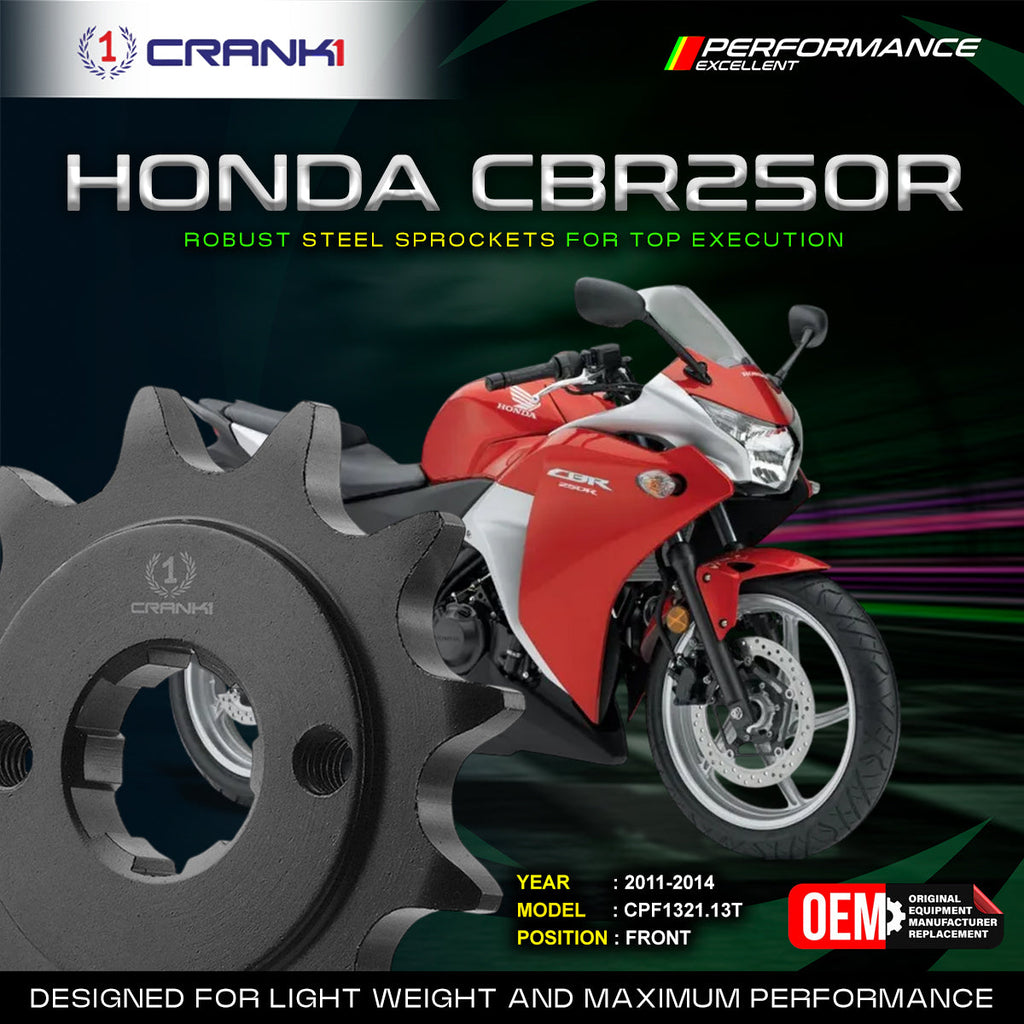 Sprocket For Honda CBR 250R (2011-2014) - Front - CPF1321.13T - CRANK1