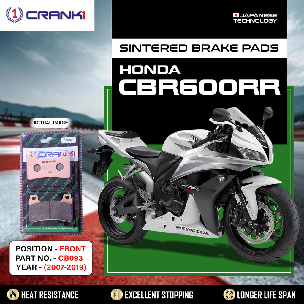 Sintered Brake Pads For Honda CBR600RR (2007-2019) - Front - CB093 - 2 Sets Required - CRANK1