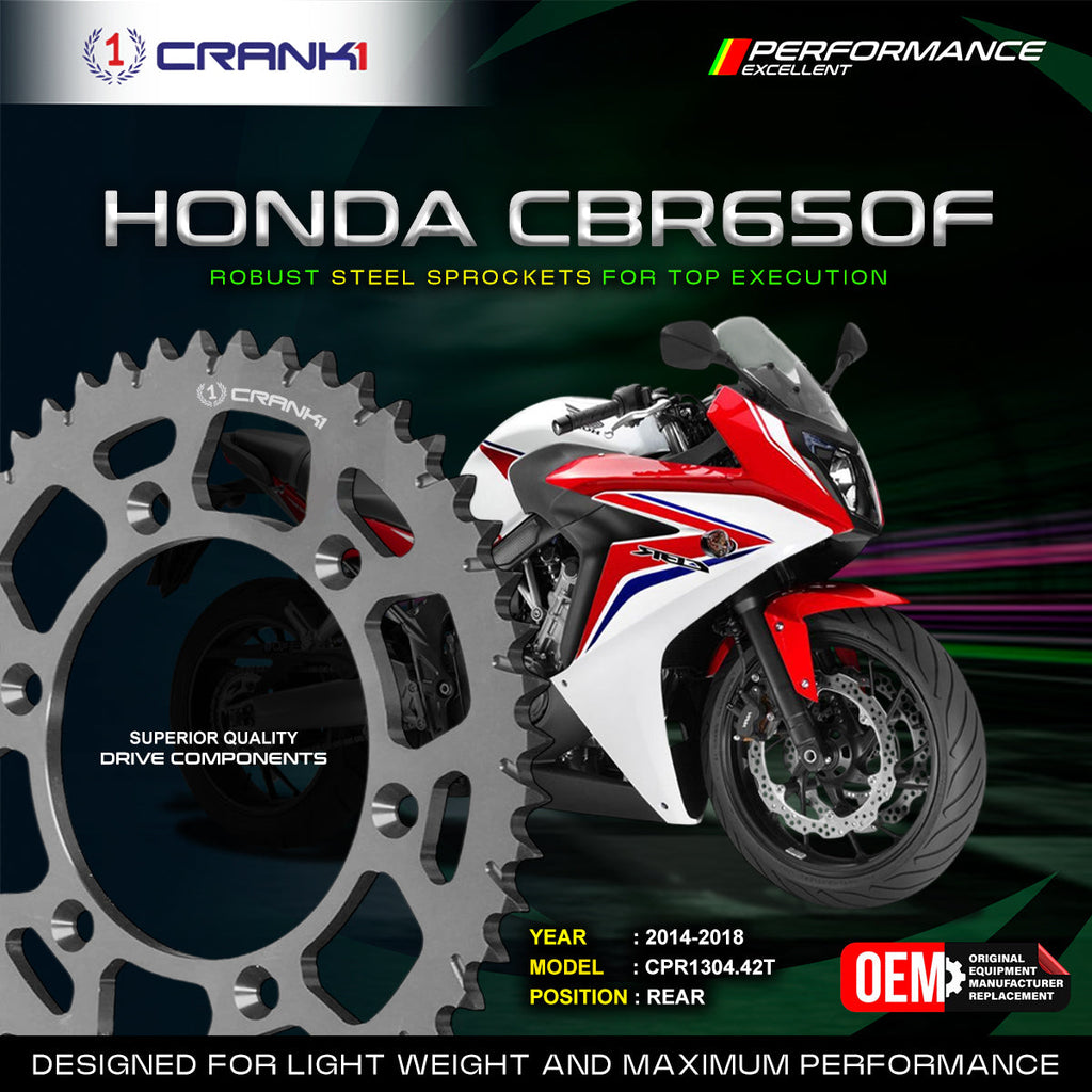 Sprocket For Honda CBR650F (2014-2018) - Rear - CPR1304.42T - CRANK1