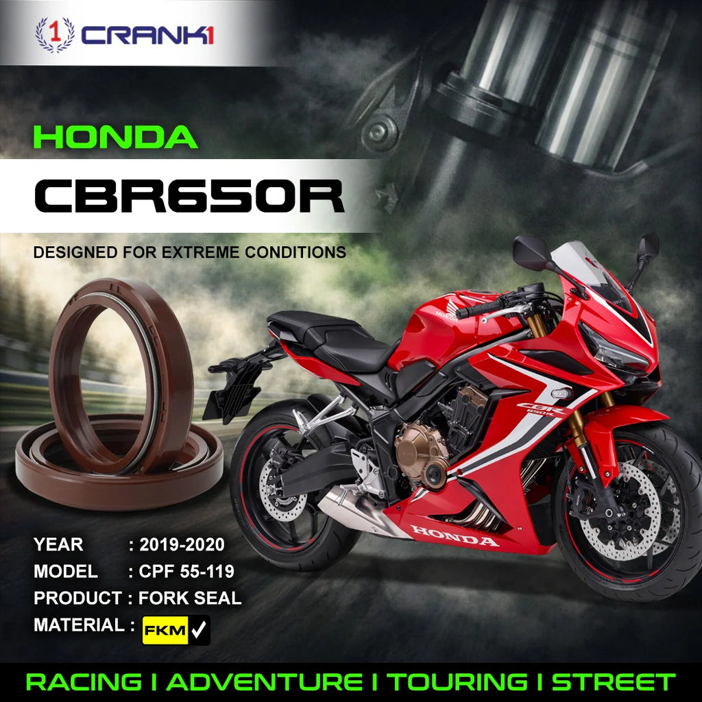 Fork Oil Seals Pair For Honda CBR650R (2019-2020) - CPF55-119 - CRANK1