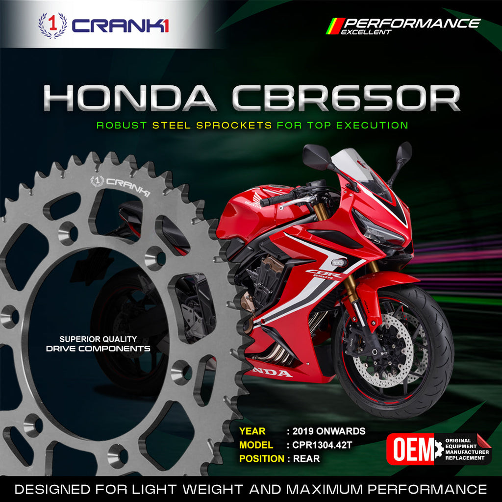 Sprocket For Honda CBR650R (2019 Onwards) - Rear - CPR1304.42T - CRANK1