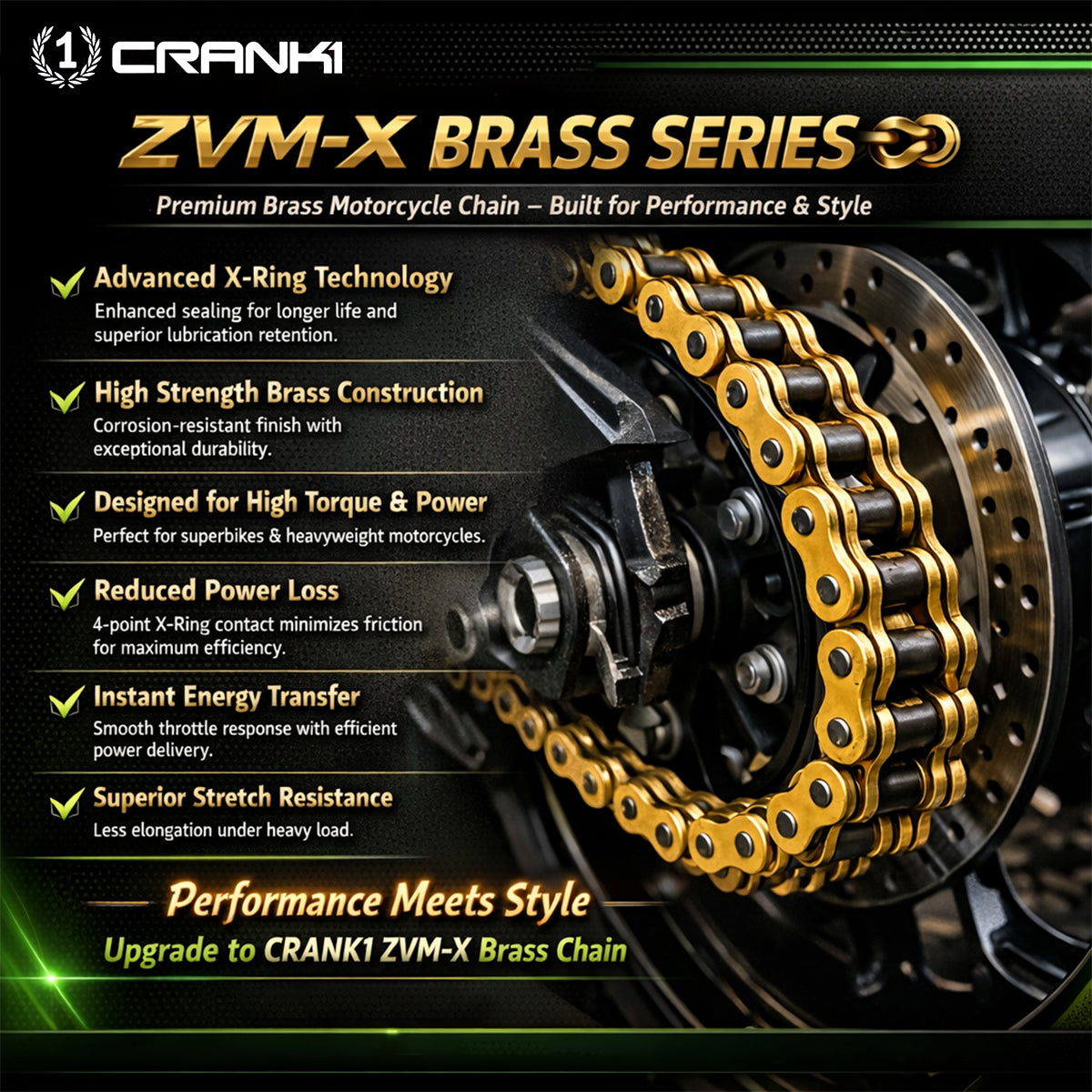 Chain For Kawasaki Ninja ZX-10R (2021 Onwards) - 525 Pitch x 114