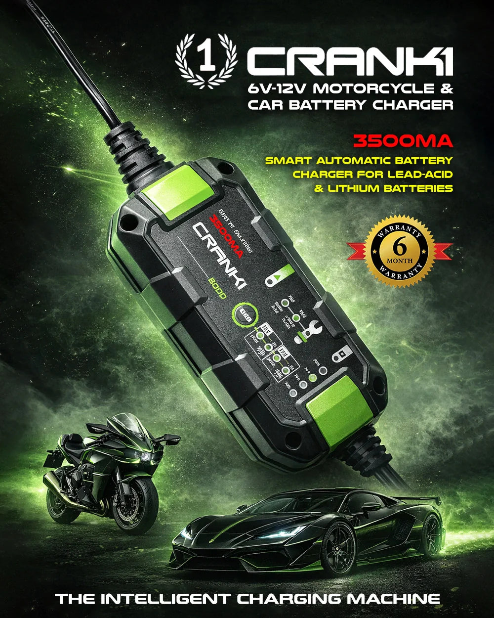Charger For Car Battery - F3500 - CRANK1