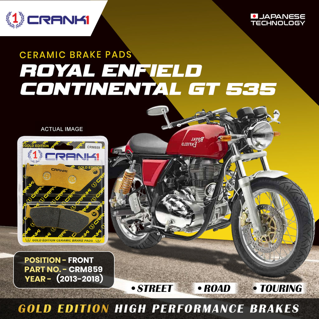 Ceramic Brake Pads For Royal Enfield Continental GT 535 (2013-2018 onwards) - Front - CRM859 - 1 Set - CRANK1