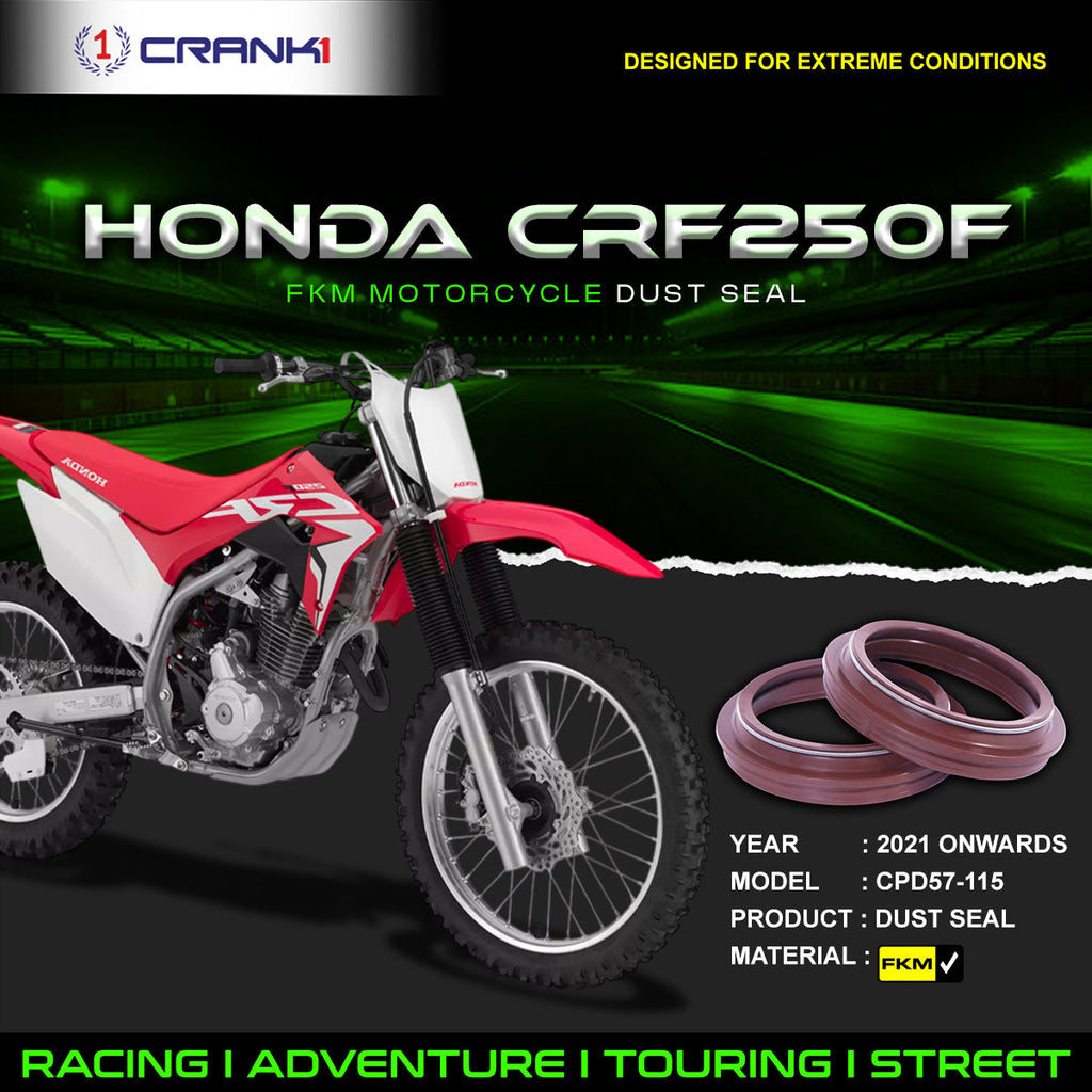 Fork Dust Seals Pair For Honda CRF250F (2021 Onwards) - CPD57-115 - CRANK1