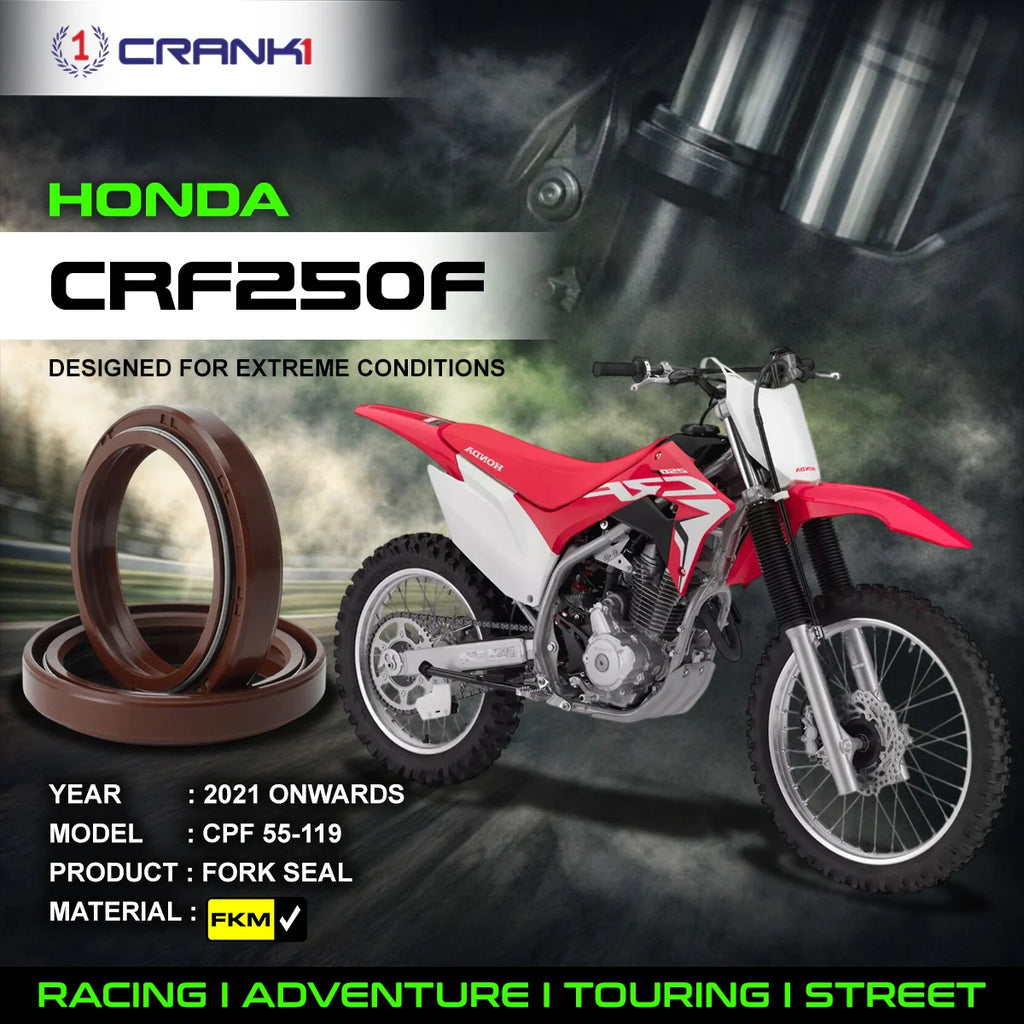 Fork Oil Seals Pair For Honda CRF250F (2021 Onwards) - CPF55-119 - CRANK1